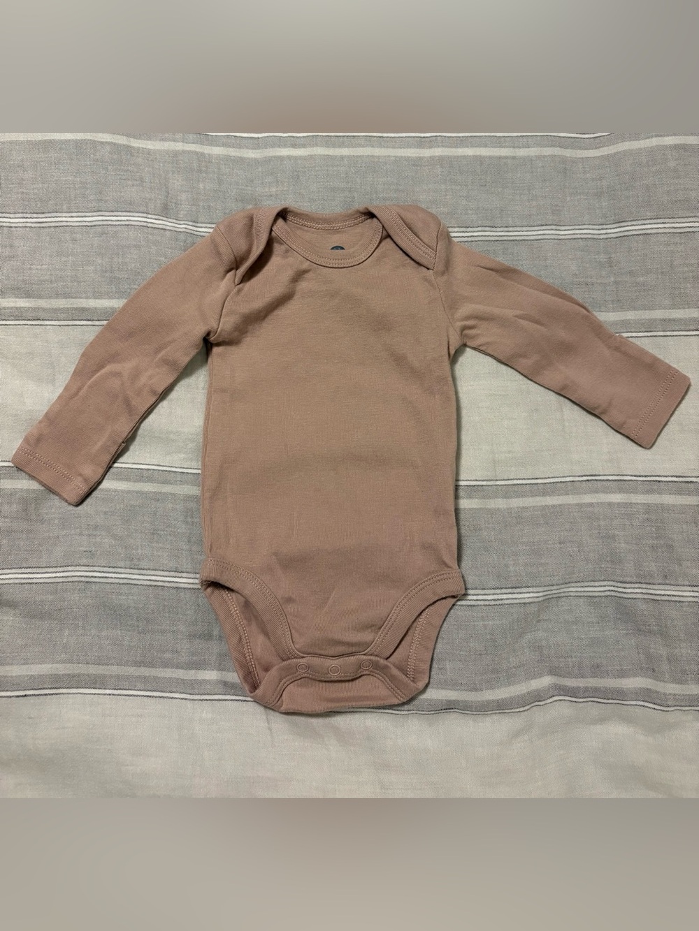 Small Story Earth Neutrals Clay Long-Sleeve One-Piece Bodysuit 0-3M